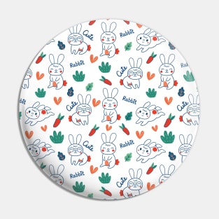 rabbit carrot pattern Pin