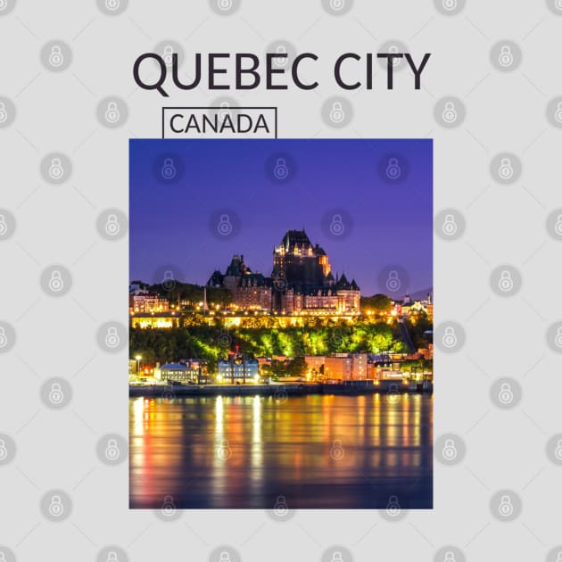 Night Quebec City Canada Chateau Frontenac Castle Gift for Canadian Canada Day Present Souvenir T-shirt Hoodie Apparel Mug Notebook Tote Pillow Sticker Magnet by Mr. Travel Joy