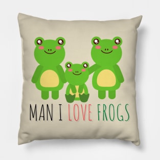 Man I Love Family Frogs Pillow