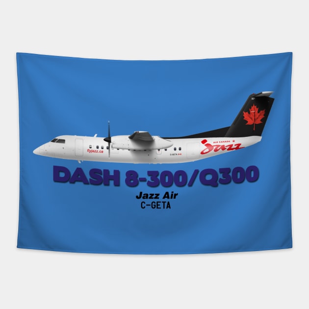 DeHavilland Canada Dash 8-300/Q300 - Jazz Air Tapestry by TheArtofFlying