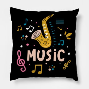 Music saxophone Pillow