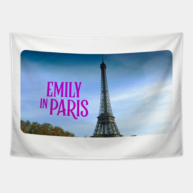 Emily in Paris Title Card Tapestry by akastardust