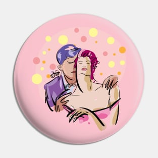 Couple Kissing Pin