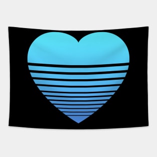 Gradient Heart - Light Blue Tapestry