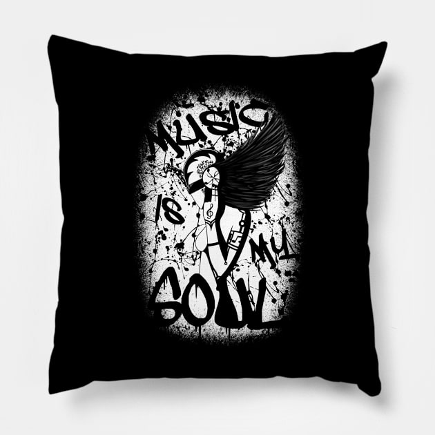 Music Is My Soul Pillow by ProxishDesigns