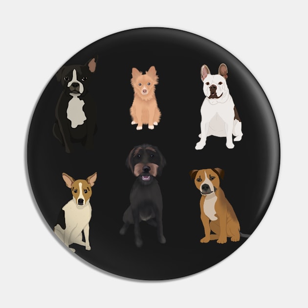 Dog Portraits Sticker Set Pin by caitlinshea24