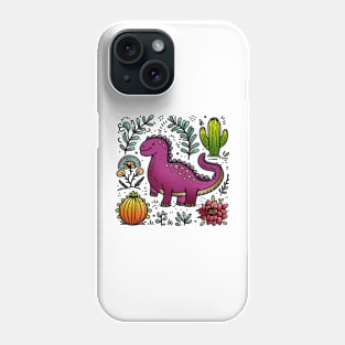 Dinosaur Doodle Art Phone Case