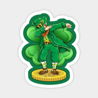 Dabbing Leprechaun Irish Lucky Clover St Patricks Day Magnet