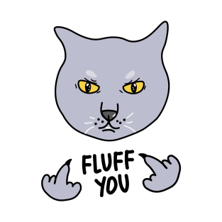 Angry meme cat with middle fingers T-Shirt