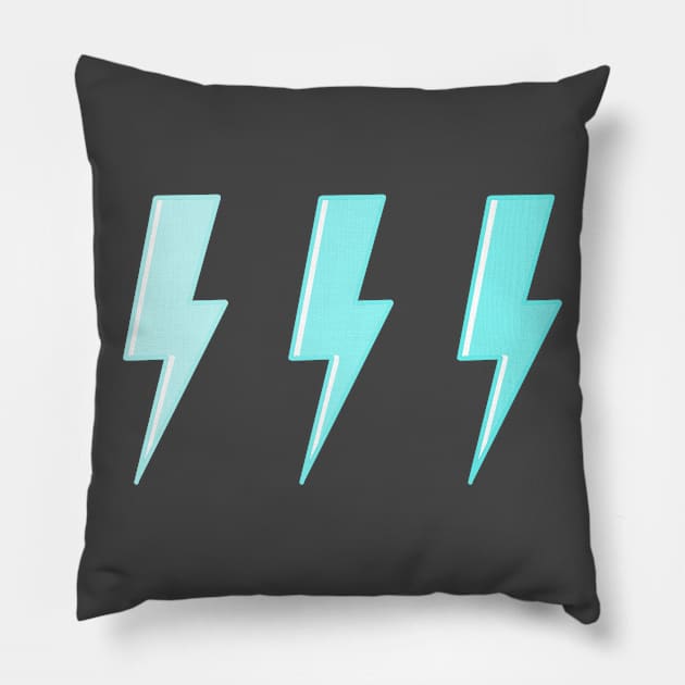 Blue Lightning bolts Pillow by kxtelyng