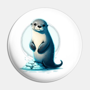 Cute Baby Seal In Ice Pin