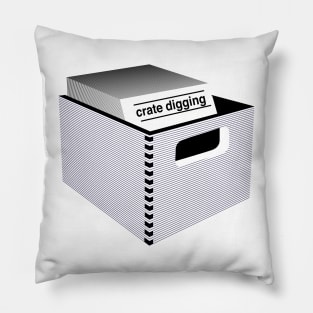 Crate Digging (dark) Pillow