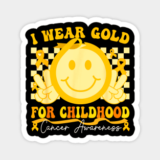 Nice quote, In September We Wear Gold, Childhood Cancer Awareness Boy Kids Groovy Magnet