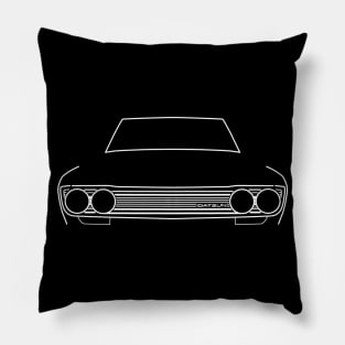 Datsun 510 classic car white outline graphic Pillow