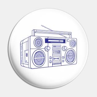 Boombox (Blue Lines) Analog / Music Pin