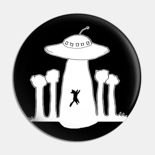 UFO abducting a cat Pin