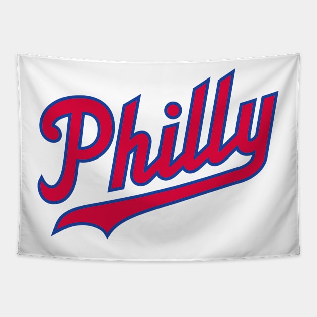 Philly Script - White/Red Tapestry by KFig21