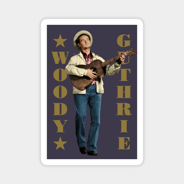 Woody Guthrie Magnet by PLAYDIGITAL2020