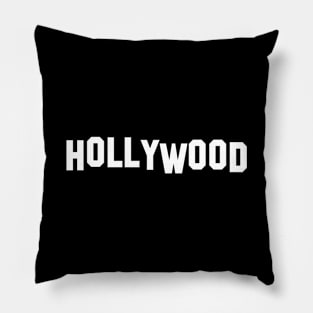 Hollywood Sign White Pillow