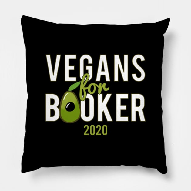 Vegans For Corey Booker 2020 Pillow by Flippin' Sweet Gear