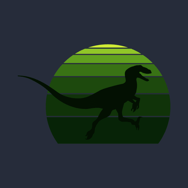 Raptor Retro 80's Design Green The Isle by FalconArt