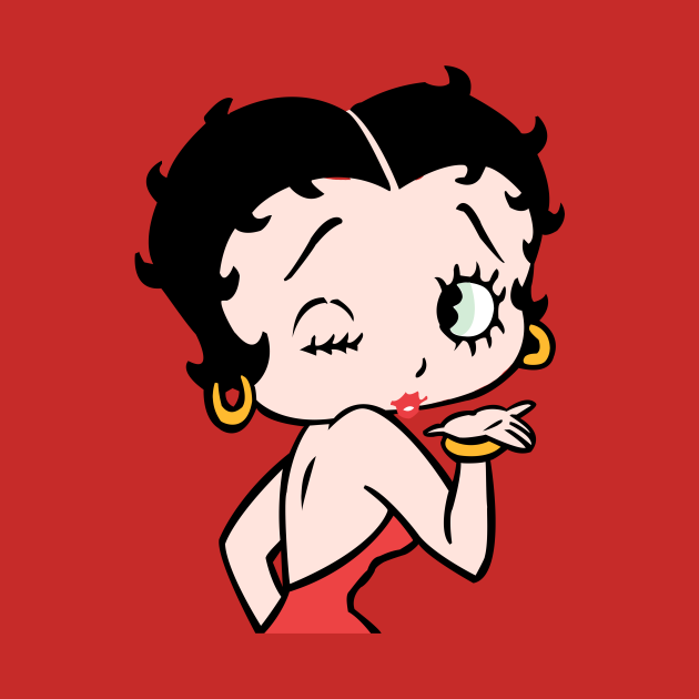 Betty Boop Kiss (Color) - Betty Boop Kiss Wink Color - T-Shirt | TeePublic