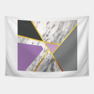Geometric marble print, color blocking purple Tapestry