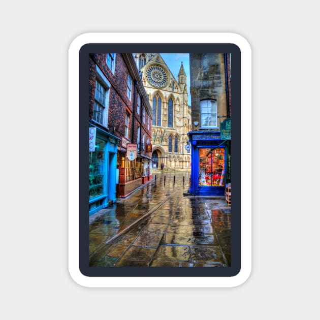 York Minster And Shops Magnet by tommysphotos