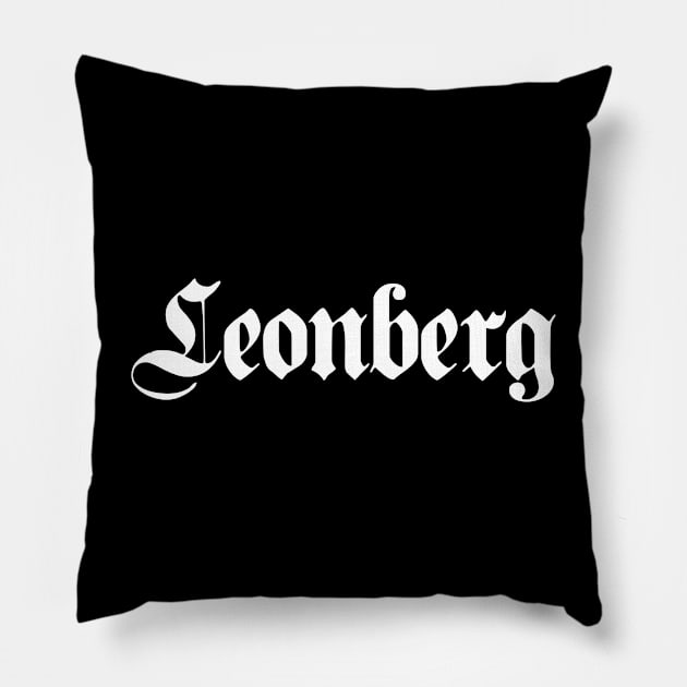 Leonberg written with gothic font Pillow by Happy Citizen