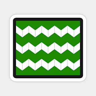 Abstract geometric pattern - zigzag - green and white. Magnet