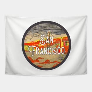 San Francisco Vintage Travel Decal Tapestry