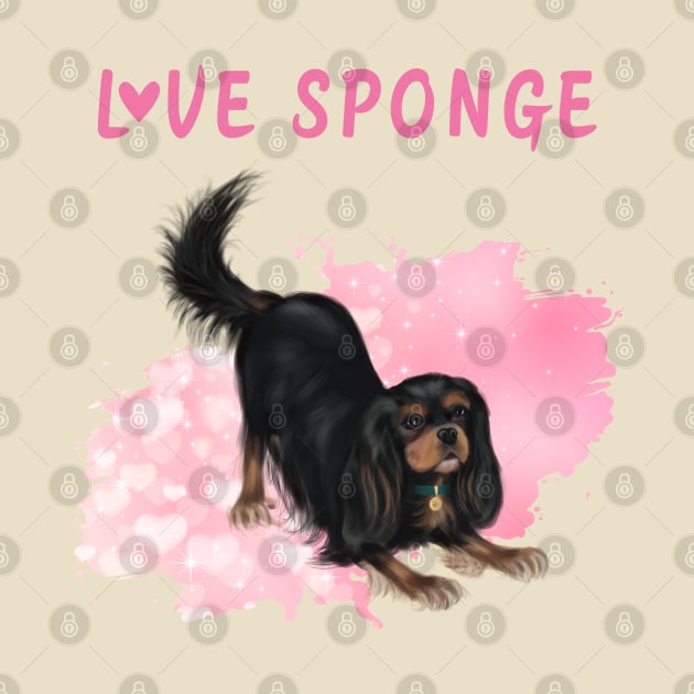 Black and Tan Cavalier King Charles Spaniel Love Sponge by Cavalier Gifts