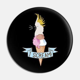 Sulfur Crested Cockatoo Ice Cream Parrot Pin