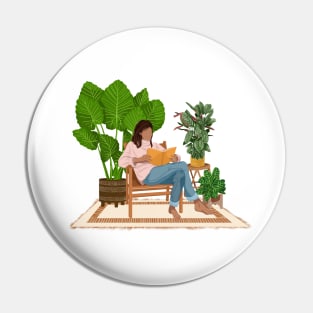 Reading and plants illustration 4 Pin