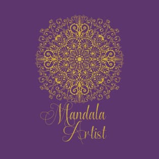 Mandala Artist In Gold T-Shirt