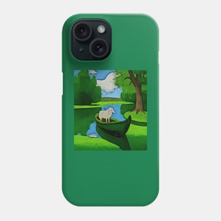 Watercolor Saint Patrick's Galway sheep on boat Phone Case