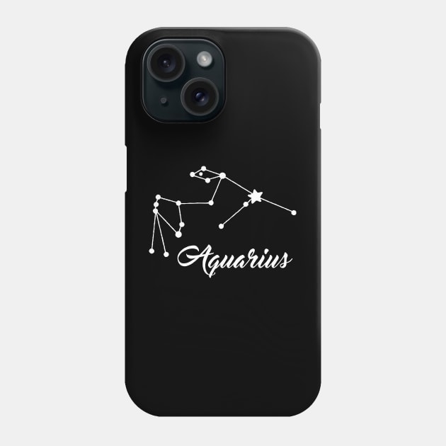 Aquarius - White print Phone Case by smgonline