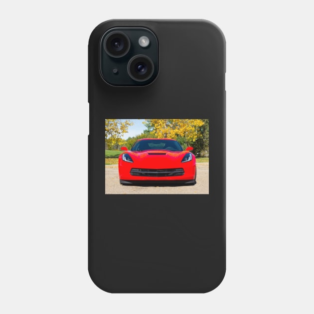 Red Sports Car Front View Phone Case by saku1997