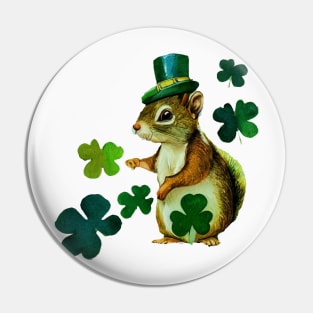 Luck of the Irish, St Patricks Day Squirrel Pin