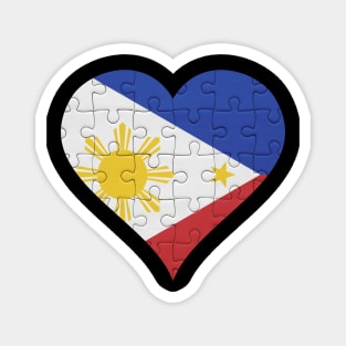 Filipino Jigsaw Puzzle Heart Design - Gift for Filipino With Philippines Roots Magnet