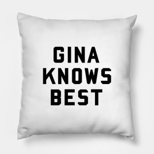 gina knows best black logo Pillow
