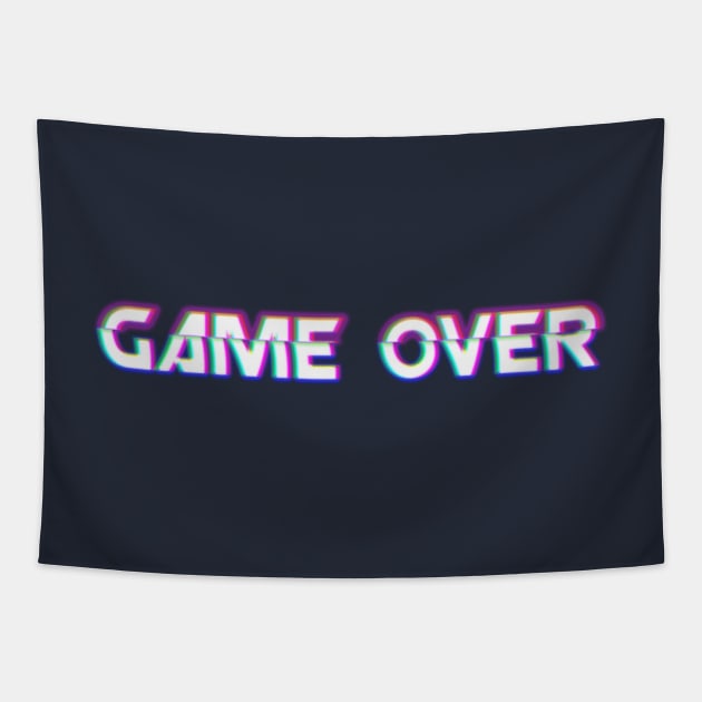 Game Over Glitch - Blue Tapestry by cherubi19