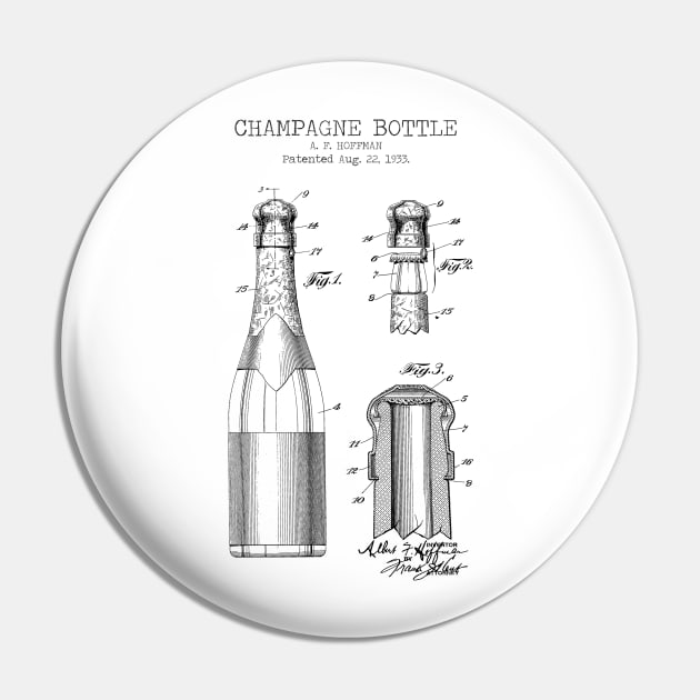 Champagne bottle patent Pin by Dennson Creative