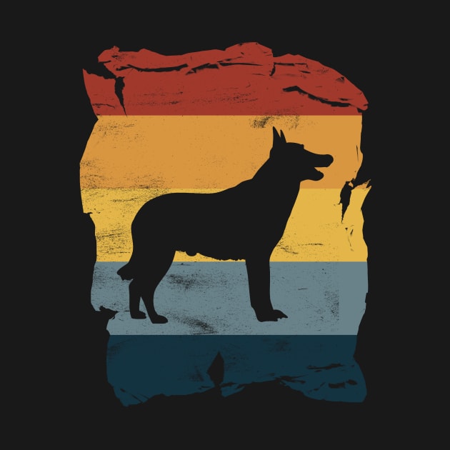 Malinois Distressed Vintage Retro Silhouette by DoggyStyles