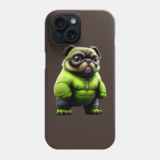 Green Pug Mutant - Angry Superhero Pug T-Shirt Design Phone Case