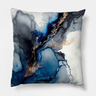 Azure Dreams - Abstract Alcohol Ink Resin Art Pillow