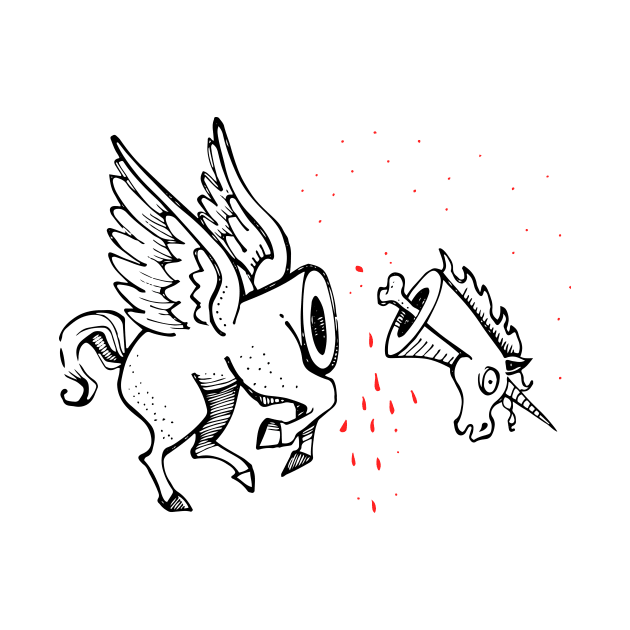 Beheaded unicorn vector illustration by bernardojbp