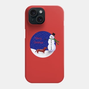 Merry Christmas Dachshund Phone Case