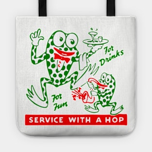 Vintage Matchbook Service With A Hop Funny Cartoon Frog Vintage Cocktail Lounge Matchbook Retro Fifties Restaurant Americana Tote