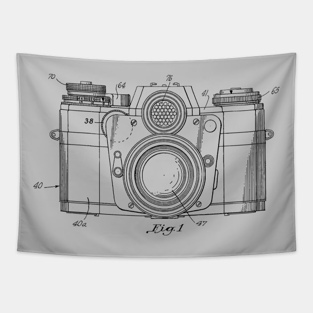 Camera Patent Print Vintage Design 1962 Tapestry by MadebyDesign